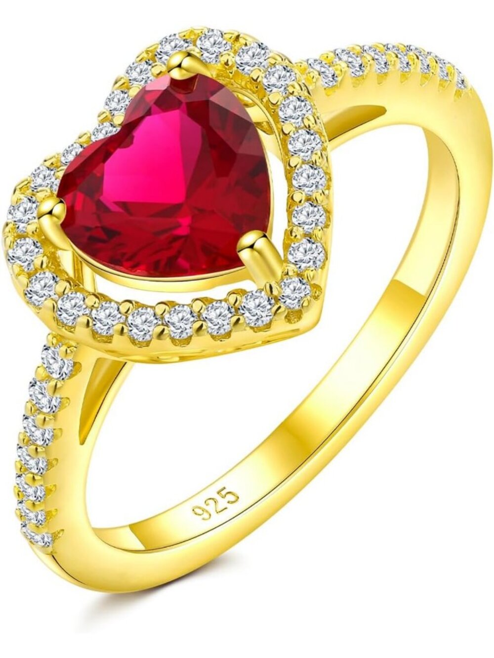 Stunning Sterling Silver & 14K Gold Plated Gemstone Engagement Ring for Women